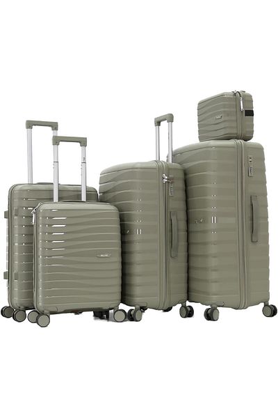 DILIXI Double Spinner Polypropylene Luggage Trolley Bags(SET OF 5 PIECE)