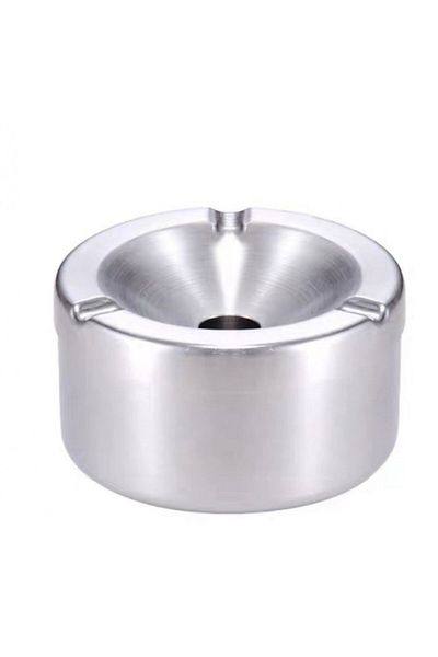 PUFO Scrumieră metalică delicată cu capac, argintie