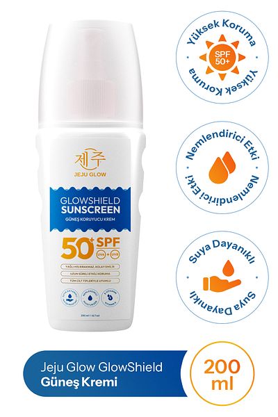 JEJU GLOW Glowshield Spf 50 Sun Lotion – Face and Body – Broad Spectrum Protection - Moisturizing Formula 200 ml