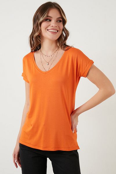 Lela V-Neck Relaxed Fit Slit Detailed 2'Li Package Blouse Bluz 5862000S2