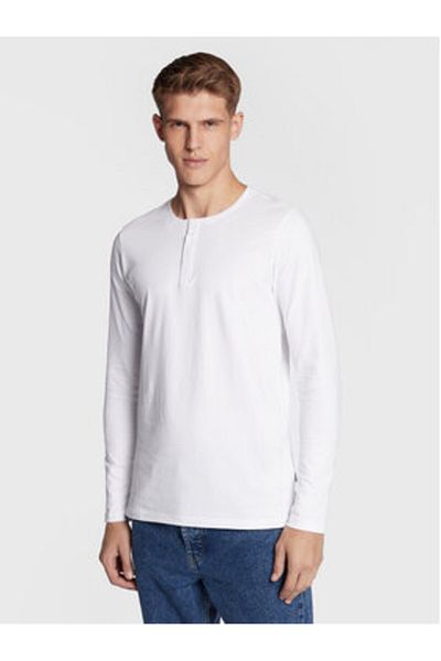 Solid Tricou cu mânecă lungă pentru bărbați 21106135 Alb