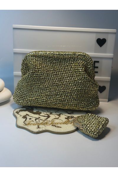 Twinkle Jewellery Handmade Scholarship Gold Clutch Bag