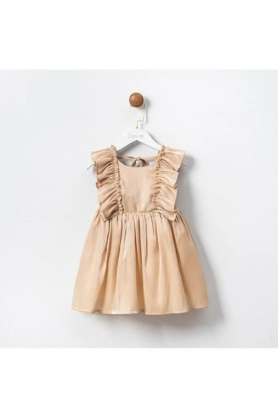 Magu Girl's Sparkling Ruffle Detailed Dress Back Tie Dress