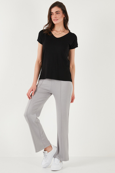 Lela V Yaka Relaxed Fit Yırtmaç Detaylı 2'li Paket Bluz BLUZ 5862000S2