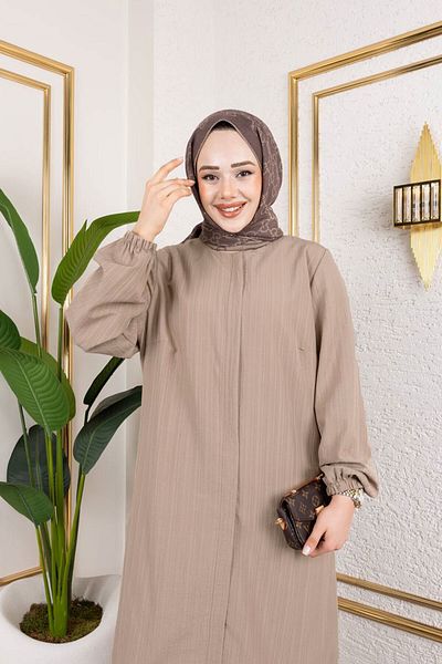 Tesettür Dünyası Hidden Zipper Large Size Suit Tsd250170 Mink