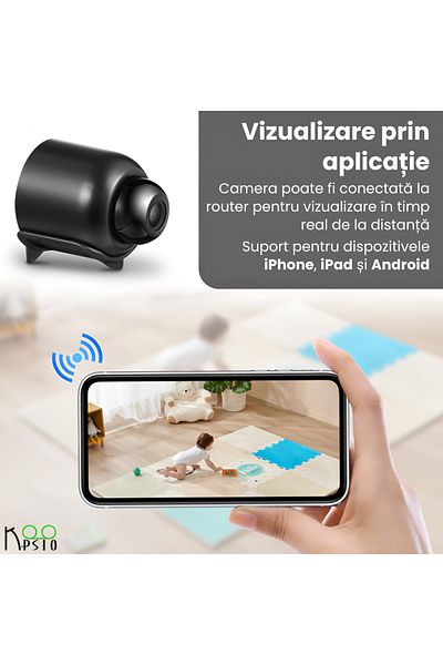 Koopsio Micro Camera HD 1080P Infrared Viewing, TF Card Storage Audio Video, Wi-Fi Monitoring