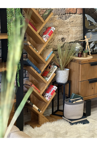 NTCollection Ntconcept Avzem Doğal Ahşap Masif Kitaplık