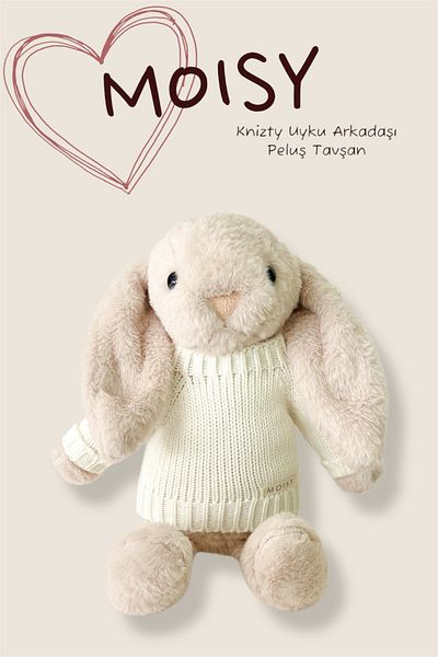 MOISY Knitzy Sleeping Companion Plush Rabbit 34 cm