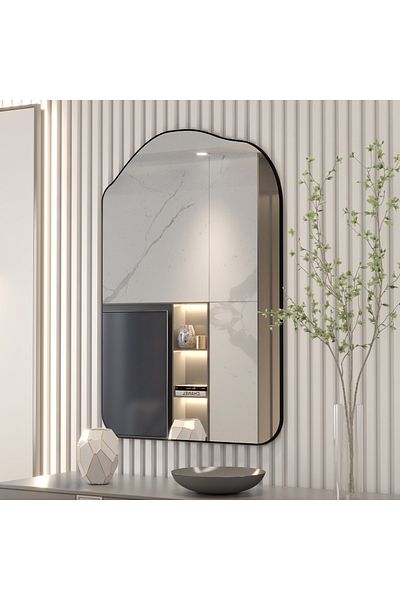 Marsah Home Asymmetric mirror Robin 60x90 cm Black