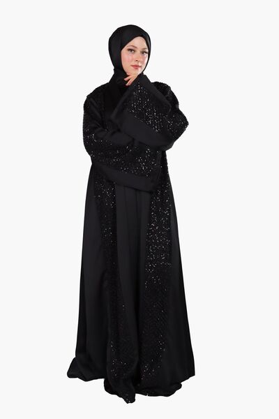 HARİKA WEAR High Quality 4-Piece VIP Set - Crystal Abaya, Dress, Belt and Shawl