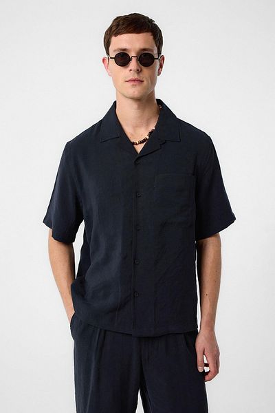 Antioch Black Modal Fabric Men's Shirt