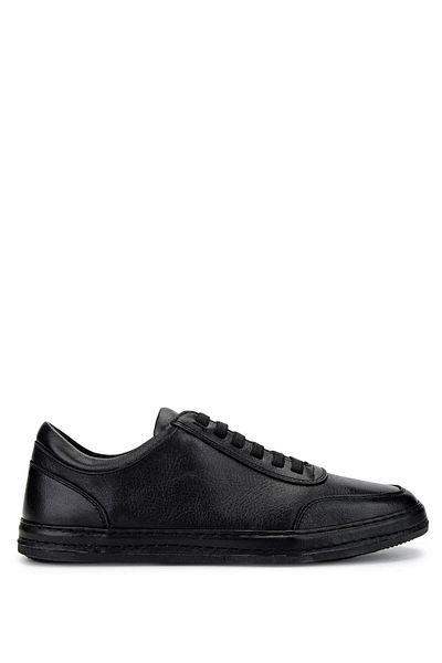 Tamer Tanca Men's Genuine Leather Black Leather Sneakers & Sports Shoes