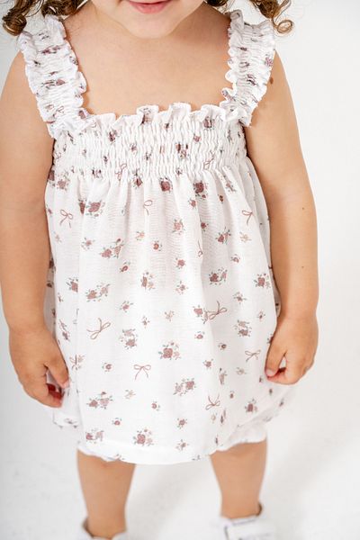 Titimixkids 6-24 Months Rose Patterned Muslin Fabric Blouse Shorts Baby Girl-Child Bottom Top Set