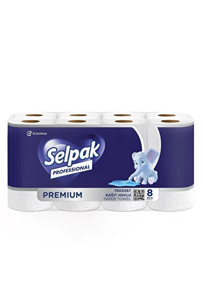 Selpak Professional Premium Paper Towel Double Layer 23 X 13.4 cm 85 Sheets - 8 Pieces (7906610)