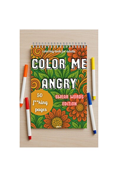 OBRO Carte de colorat pentru adulti, Color Me Angry - Swear Words Edition, Ma...