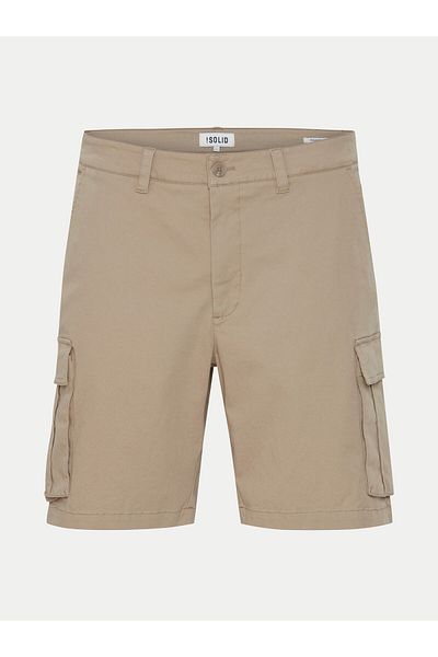 Solid Pantaloni scurți din material bărbătesc 21108169 bej