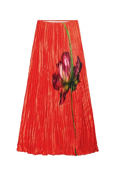 Desigual Women's Pleated Skirt 25SWFW06 Orange