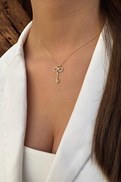 Utku Kuyumculuk 14 Ayar Anahtar Altın Kolye