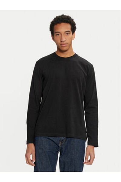 Sisley Tricou cu mânecă lungă pentru bărbați 3B7SS1045 Negru