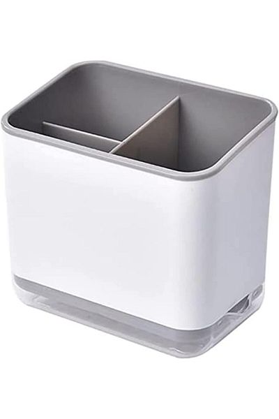 zola Recipient pentru tacamuri cu scurgere, Zola®, cu 3 compartimente, din plastic, gri