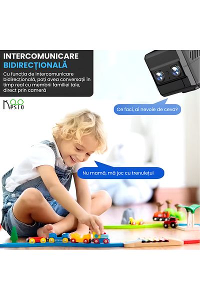 Koopsio Mini WiFi Surveillance Camera 4G SIM Koopsio, HD Night Vision, 4000mAh Battery