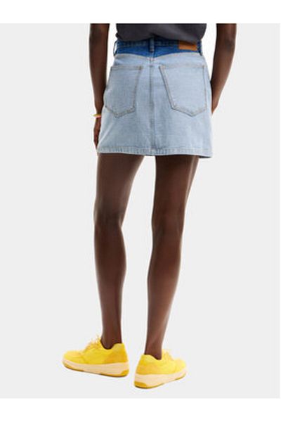 Desigual Fustă din denim pentru femei 24SWFD08 albastră
