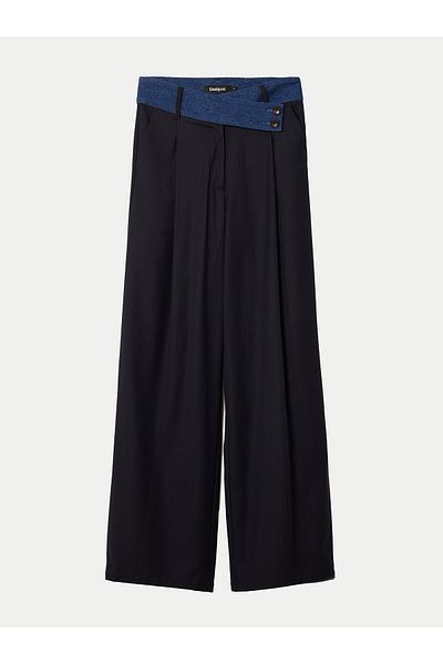 Desigual Pantaloni din material textil pentru femei 24WWPW26 bleumarin