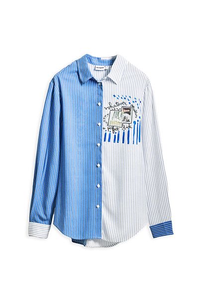 Desigual Cămașă de damă 25SWCW36 albastră
