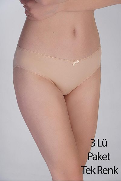 cotonhause Γυναικεία βαμβακερά εσώρουχα μπικίνι 3 Συσκευασία – Κανονικό Χρώμα Δέρματος Μέσης 365001