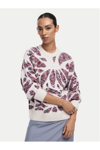 Desigual Pulover de damă 24WWJF57 Ecru