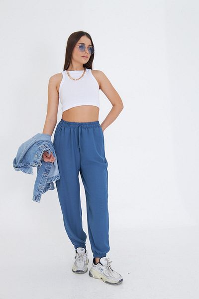 The Champ Clothing Comfortable Fit Aerobin Fabric Women's Trousers with Elastic Waist and Legs