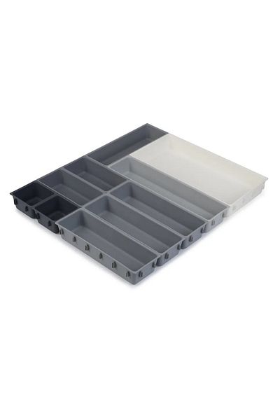 zola Organizator de tacamuri pentru sertar, 10 recipiente, plastic, gri