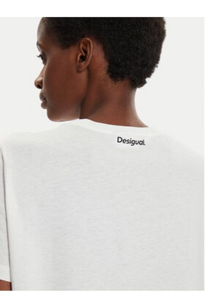 Desigual Tricou damă 24WWTK11 alb