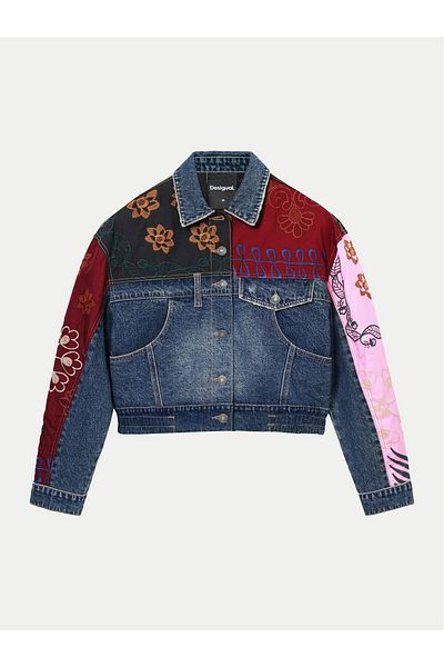 Desigual Women's Denim Jacket 24WWED15 Colorful