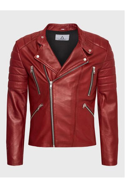 Serge Pariente Men's Leather Jacket GLADIATOR Red