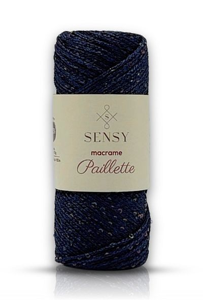 SENSY Paillette Polyester Sequin Macrame Thread Polyester Macrame Thread Supla Bag Thread Sequin Navy Blue