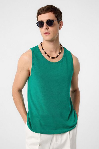 Antioch Green Basic Men's Tank Top