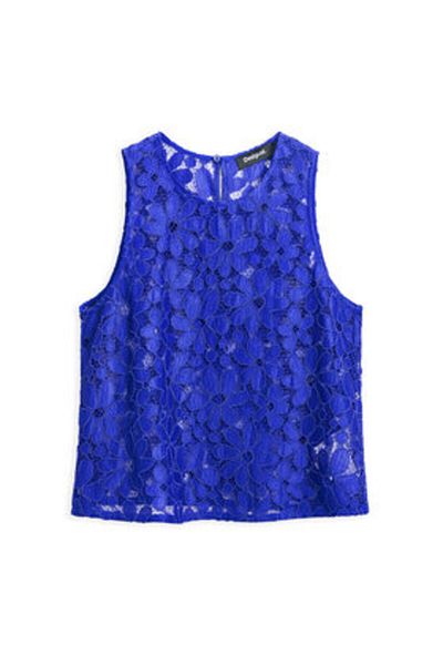 Desigual Top pentru femei 25SWBW25 Albastru