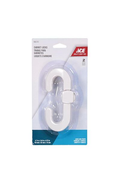ACE Plastic Cabinet Locks (12 x 6.2 x 1.9 cm, 2 Pc.)