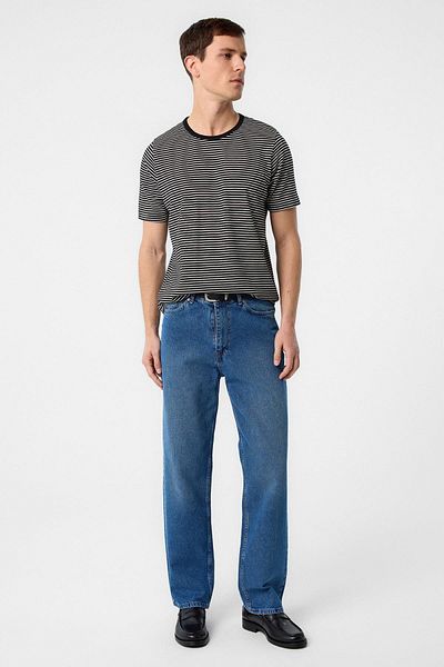 Antioch Black Regular Fit Striped Men's T-Shirt