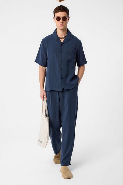 Antioch Navy Blue Modal Fabric Men's Shirt