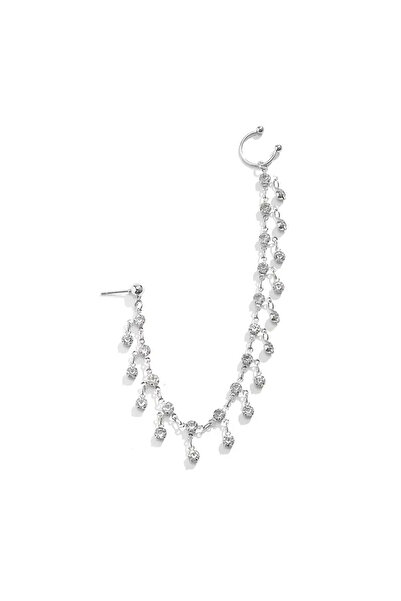 Girift Vintage Aver Taşlı Sallantılı Kulak Ve Burun Zinciri - Hint Hızması