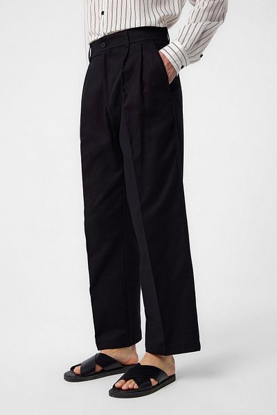 Antioch Black High Waist Cotton Men's Trousers