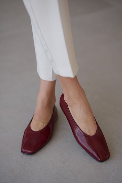 selinshoes Дамски балерини Mosy с тъп връх - бордо/червено