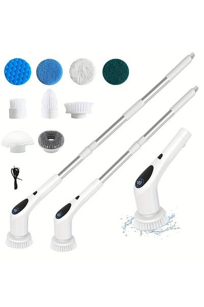 OEM Electric Rotating Brush for Cleaning, Voice Control, 9 Heads, 100 Minute Runtime, 450 RPM, 3 Speeds