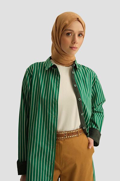 Armine Striped Tunic Ortd9438 Khaki