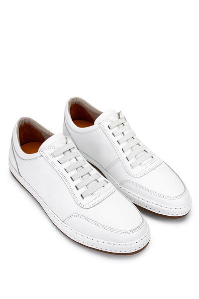 Tamer Tanca Men's Genuine Leather White Sneakers & Sports Shoes