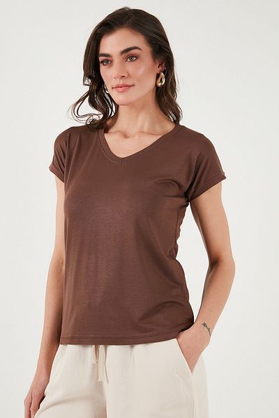Lela V-Neck Relaxed Fit Slit Detailed 2'Li Package Blouse Bluz 5862000S2