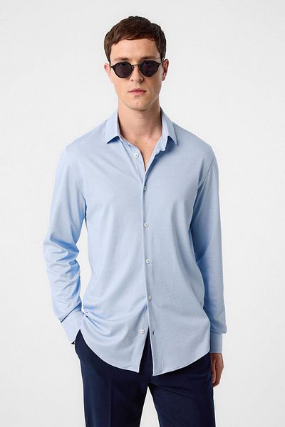 Antioch Baby Blue Slim Fit Men's Shirt