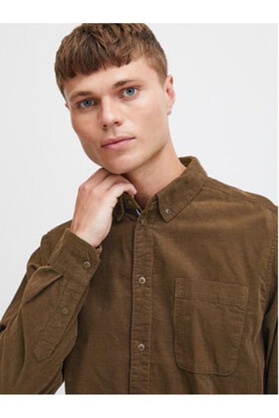 Solid Men's Shirt 21104208 Brown